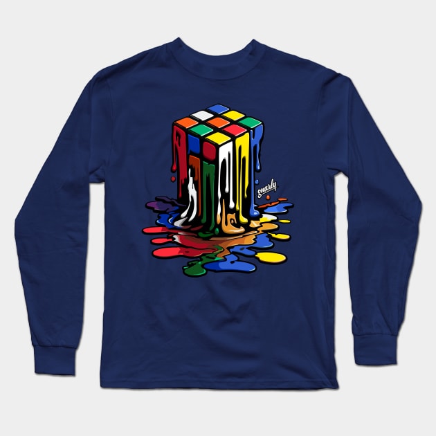 Melting Rubik's Cube by gnarly Long Sleeve T-Shirt by ChattanoogaTshirt